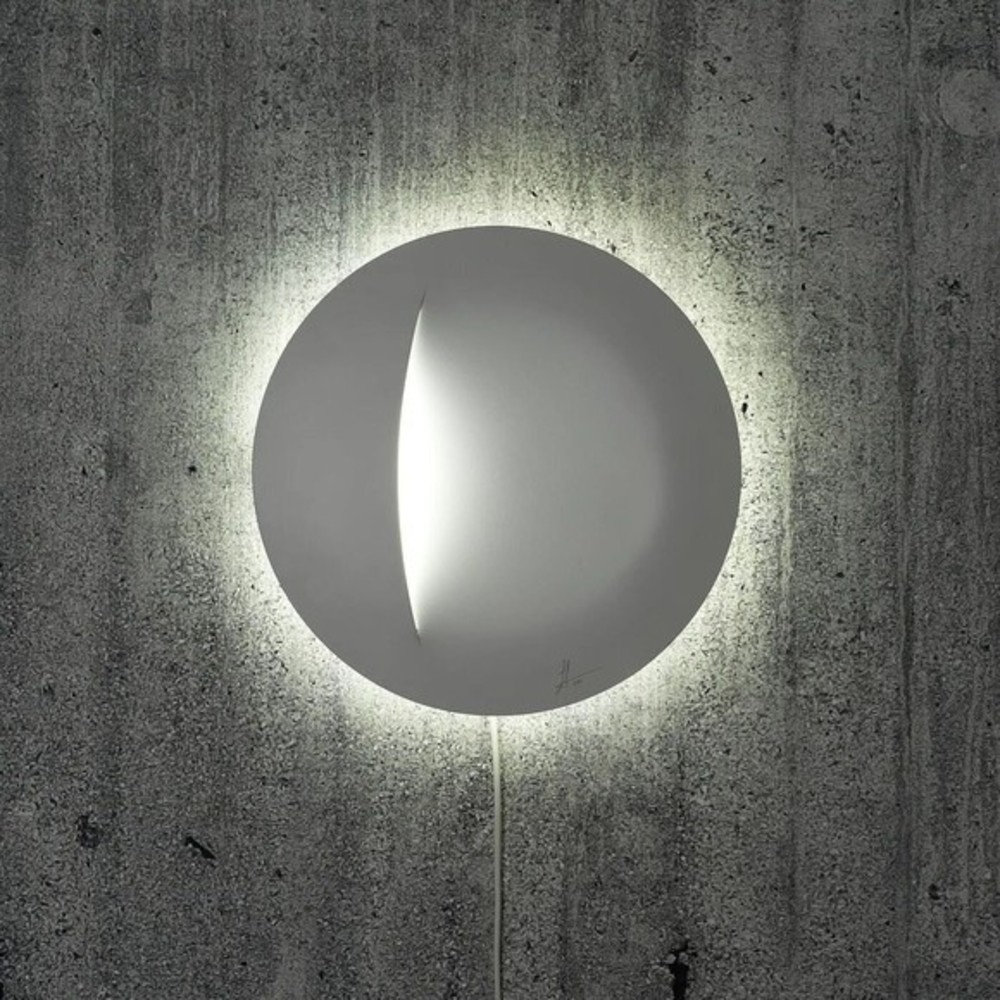 IKEA White Wall Sconce with Halo Backlight